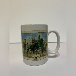 John Deere Green and White Mug with Tractor Scene